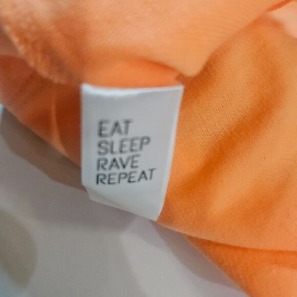 New CLUB EXX Size Small Cropped Tank in Sherbert Orange Eat Sleep Rave Repeat - Picture 3 of 9